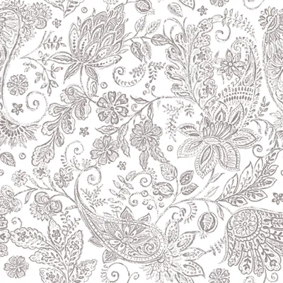 Produktbild von Servietten "ROYAL Collection" 1/4-Falz 40 cm x 40 cm grau "Paisley"