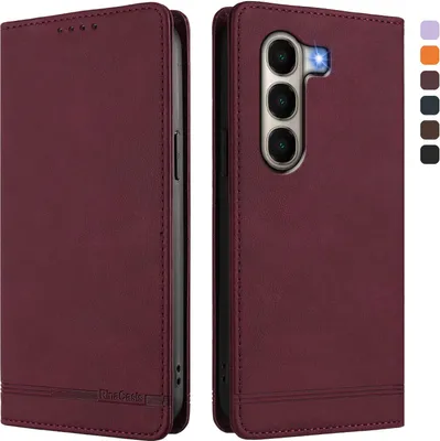 Image de Etui pour itel A95, étui rétro en cuirPolyuréthaneavec support et fentes pour cartes de crédit Rouge