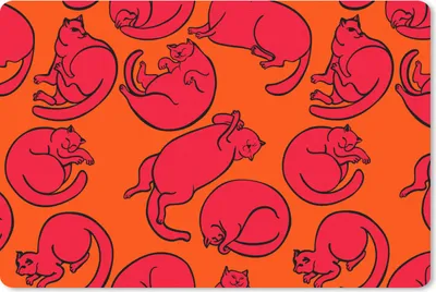 Produktbild von MuchoWow® Schreibtischunterlage Muster - Katze - Orange - Jungen - Mädchen - Kinder - Kind 60x40 cm - XXL Mauspad - Großes Mauspad