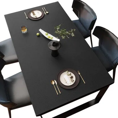 Produktbild von Schwarzes Antirutschleder-Tischtuch 60x120cm