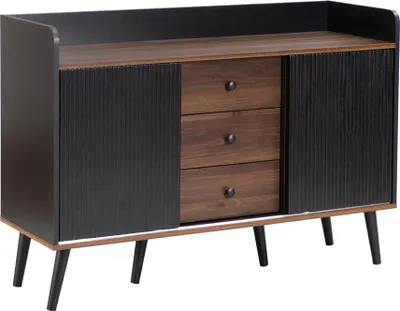 Produktbild von Fortuna Lai Sideboard mit drei Schubladen und Wohnzimmer - Modernes Sideboard mit Staufächern, Schwarz