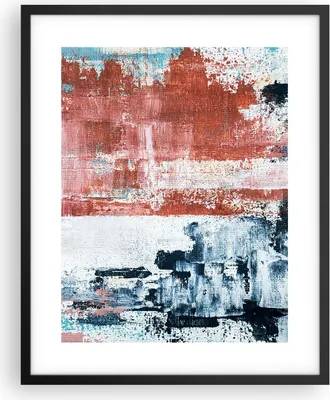 Produktbild von Gerahmtes Poster - Schwarzer Rahmen - Abstraktion Marine Rot - 40x50 cm - Wand Bild - Wanddeko - Wandbilder - Kunstposter - Wandposter - Bilderrahmen - Bilder - Kunstdruck - P2BPA40x50-4883
