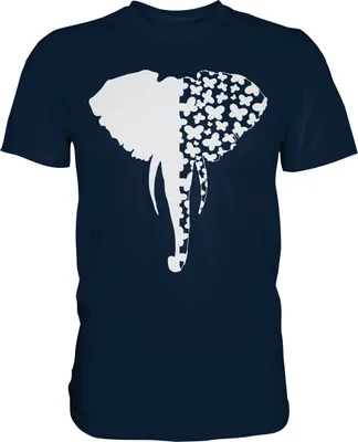 Produktbild von Elefant Schmetterling T-Shirt – Navy / S