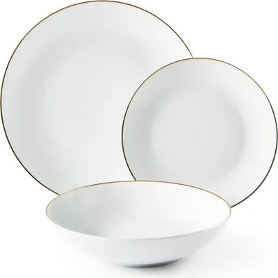 Image de Excelsa Set de vaisselle 18 pièces Golden Porcelaine Blanc et Argent