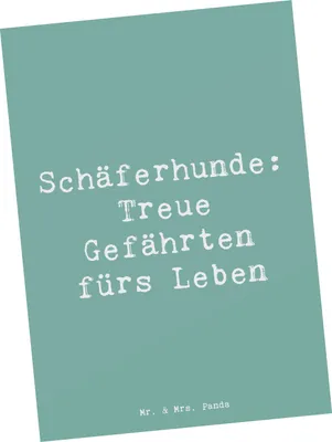 Produktbild von Mr. & Mrs. Panda Postkarte Spruch Schäferhund Gefährten - Meeresbrise - Geschenk, Arbeitshund, Hunderassen Vielfalt, Begleiter, spruchkarte, Ansichtskarte, loyaler Hund