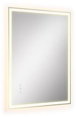 Produktbild von SONGMICS Badspiegel, Wandspiegel mit Beleuchtung, rechteckig, dimmbar, für Badezimmer und Wohnzimmer, 70,7 x 50,7 cm, weiß
