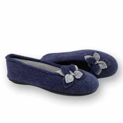 Produktbild von Wanderwalk Home Damen Haussschuh-Ballerina Bärbel  Blau 38