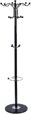 Produktbild von Kleiderständer - Ablage für Jacken - Marmorsockel - 170 cm hoch - Schwarz