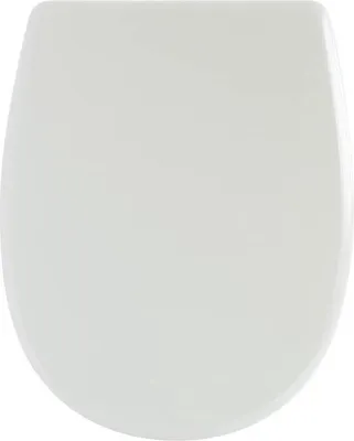 Obrázok produktu pre WC sedadlo s automatickým spúšťaním, 46 x 35 x 6 cm – biele drevené WC sedadlo