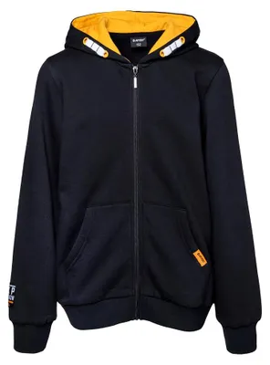 Obrázek produktu pro Mikina s kapucí a celopáskovým zipem pro děti, model IG3963 (velikost 158), barva: černá/ohněně oranžová
