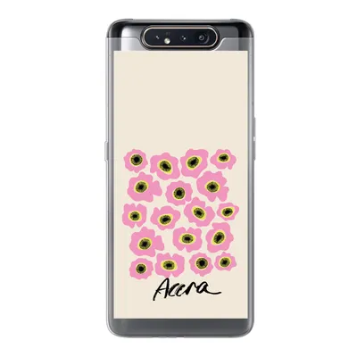 Produktbild von MuchoWow® Handyhülle Schutzhülle Hülle für Samsung Galaxy A80 Blumen - Rosa - Ghana Silikon Softcase Handy Hülle - Schutzdeckel