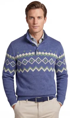 Produktbild von Pullover New Zealand blau gestrickt