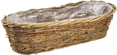 Produktbild von Blumenschale Rebe Pflanzkorb Oval Natur Deko 49,5x22x13cm