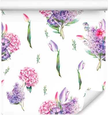 Produktbild von 10m VLIES TAPETE Rolle Natur Blumen Flora Pflanzen Lavendel Tulpen XXL