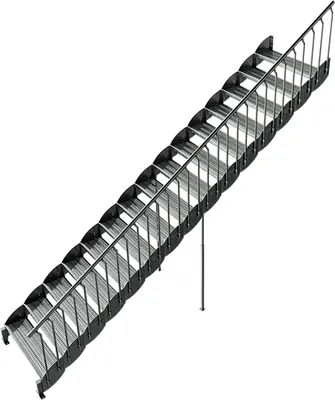 Produktbild von Wangentreppe mit Bodenstütze | Höhe: 290-320 cm, Stufenbreite: 100 cm | Einseitiges Geländer