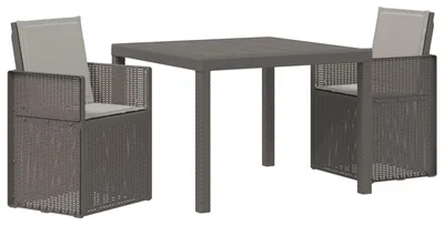Produktbild von vidaXL Garten Essgruppe 3 stk. Hellgrau PP