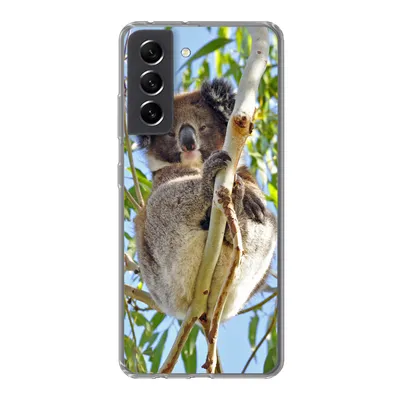 Produktbild von MuchoWow® Handyhülle Schutzhülle Hülle für Samsung Galaxy S21 FE Koala - Luft - Zweige - Jungen - Mädchen Silikon Softcase Handy Hülle - Mobiltelefonhülle