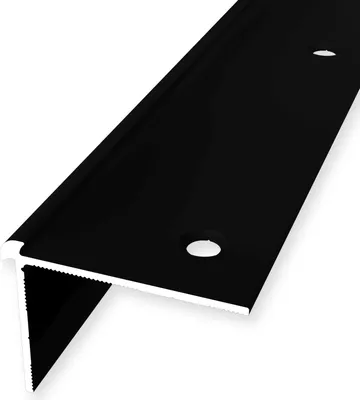 Produktbild von Treppenkantenprofil 29 x 29 x 2500 mm Winkelprofil Einfasshöhe 3 mm Aluminium Glatt Doppelt Versetzt Versenkt Gebohrt Schwarz Küberit