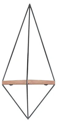 Immagine prodotto di WR039" mensola geometrica da parete in legno - 23 x 15 x 60 cm - Marrone