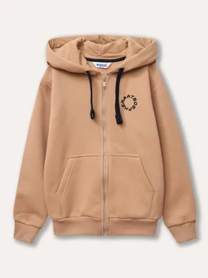 Produktbild von Uni-Kapuzenpullover mit Reißverschluss Atmosphera - Beige - 128