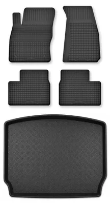 Zdjęcie produktu dla Dywaniki gumowe + mata bagażnika do Hyundai i30 III 2016- (hatchback, dolny poziom podłogi) – czarne, dobierane – Wielganizator Semi-Universal