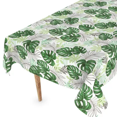 Produktbild von ANRO Wachstuch Tischdecke 160x140cm Schnittkante Tropic Grün