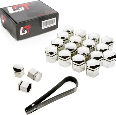 Produktbild von 20x Radschraube Kappen 17mm chromfarben für MAZDA HONDA TOYOTA SUZUKI MITSUBISHI