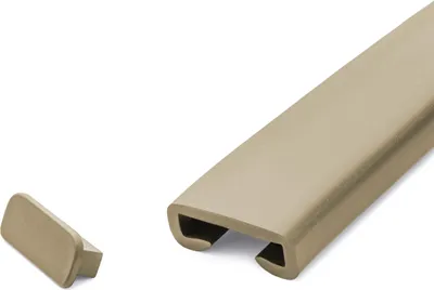Immagine prodotto di Versione QUEST per montanti per ringhiere in PVC, tappo terminale per profilo per ringhiere PREMIUM, 40x8, ottone