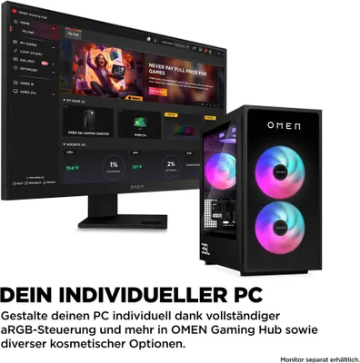 Produktbild von HP Omen GT16-0674ng Ryzen 7 32GB 1TB SSD RTX 5070