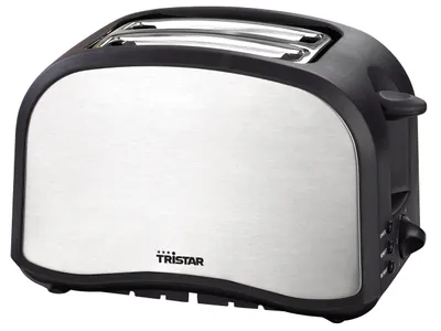 Produktbild von Tristar BR-1022 Toaster, 2 Scheibe(n), Schwarz, Edelstahl, Edelstahl, 800 W, 1,4 kg, 108 Stück(e)