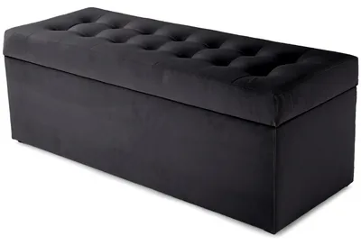 Produktbild von MG Design Polsterhocker Dunkelgrau 45x120 cm - Stauraum 140L, bis 300 kg, samtig-weich mit Schimmer, pflegeleicht, für Wohnzimmer & Flur