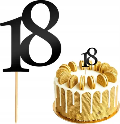 Immagine prodotto di Decorazione per torta, numero 18, cifra, compleanno, anniversario, nero