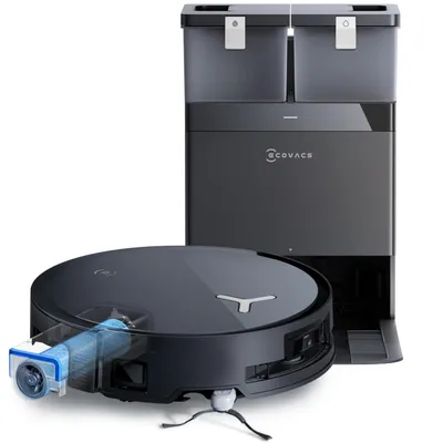 Produktbild von ECOVACS DEEBOT X8 OMNI Staubsauger Roboter mit Wischfunktion, 18.000 Pa, OZMO ROLLER Wischwalze/Moppwäsche mit 75°C heißem Wasser Saugroboter Schwarz