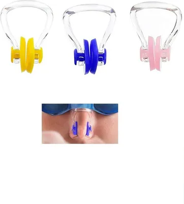 Immagine prodotto di 3 pezzi Clip da naso nuoto Clip da naso in silicone protezione dall'acqua Adatto per adulti e bambini