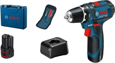 Image de Perceuse-visseuse sans fil Bosch Professional GSR 12V-15, 2 batteries 2,0Ah, Chargeur GAL 12V-20, 10 accessoires