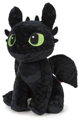 Produktbild von TA&MA Drachenzähmen leicht gemacht – schwarzer Nachtdrache inspiriert von Ohnezahn – Kuscheltier & Stofftier – Verschiedene Modelle & Größen – weiches Plüschtier für Kinder & Fans (Sitzend 30 cm)