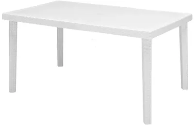 Immagine prodotto di Tavolo in resina rettangolare da giardino effetto rattan Boheme - White