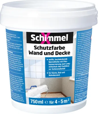 Produktbild von Schutzfarbe Wand und Decke 750 ml | hochdeckende Spezialfarbe | für Küche, Bad u