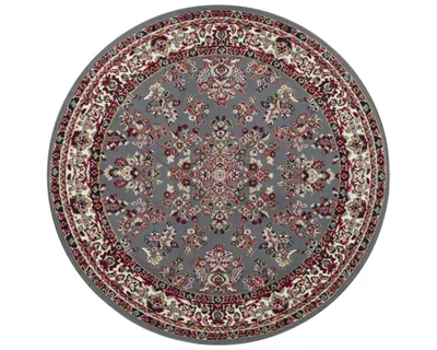 Zdjęcie produktu dla Okrągły dywan, szaro kremowy wzór tradycyjny 140cm
