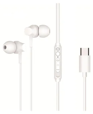 Produktbild von Conceptronic BRENDAN03W USB-C In-Ear-Headset, Kabelgebunden, Anrufe/Musik, 20 - 20000 Hz, 13 g, Kopfhörer, Weiß