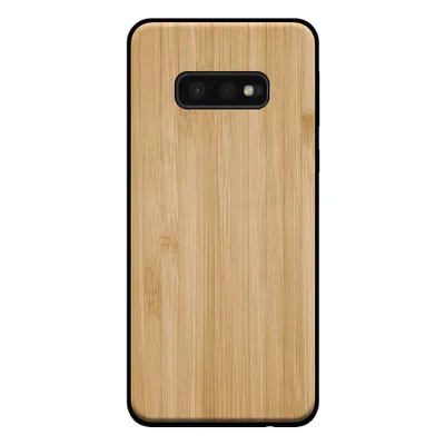 Productafbeelding van Smartphonica telefoonhoesje voor Samsung Galaxy S10E, met houten uitstraling - achterkant van bamboe kunsthout, bruin