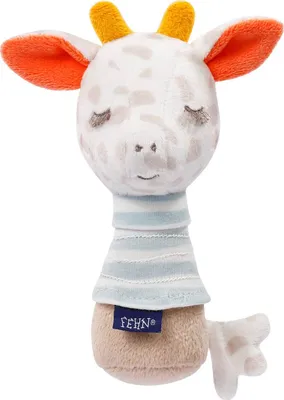 Produktbild von Fehn Stabgreifling Giraffe - Motorikspielzeug fr Babys zur Frderung der Motorik und Sinne - ideales Baby Spielzeug als ses Kuscheltier und Greifling mit Rassel und Glow-in-the-dark Bestickung