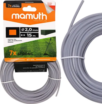 Produktbild von Mähfaden 2,0mm 15m QUADRATIC Motorsense Rasentrimmer Ersatzfaden für Fadenkopf