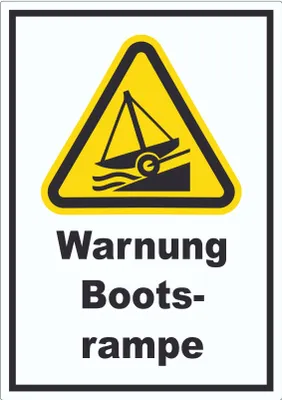Produktbild von Aufkleber Warnung Bootsrampe A4 (210x297mm)