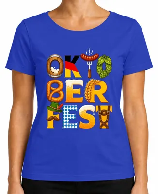 Obrázek produktu pro , Wiesn, Bavorsko, pivo, preclík, tradiční tričko, dirndl, Mnichov, dámské tričko, modrá, velikost S