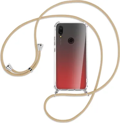 Produktbild von Handykette Backcover-Schutzhülle mit Band (Metall silberfarben) für Xiaomi Redmi 7 - caramel