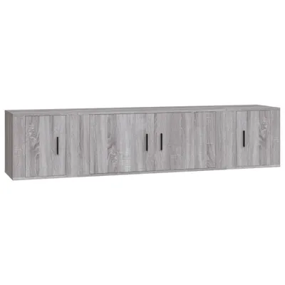 Image de vidaXL Ensemble de meubles TV 3 pièces Gris Sonoma Bois composite