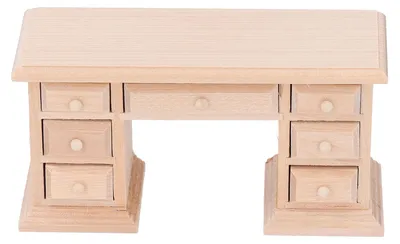 Immagine prodotto di 1:12 Scrivania da ufficio, modello in miniatura, accessori per mobili da casa delle bambole, scrivania non verniciata per il fai da te
