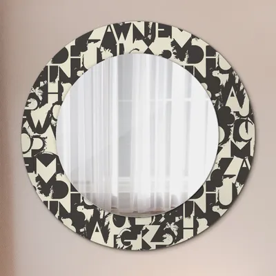 Produktbild von Ø60cm Modern Spiegel - Wandspiegel Wandmontage- Schlafzimmer - abstrakt Typografie