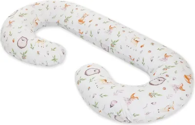 Image de Coussin de grossesse C avec housse amovible en fibres naturelles pour un sommeil confortable et l'allaitement
